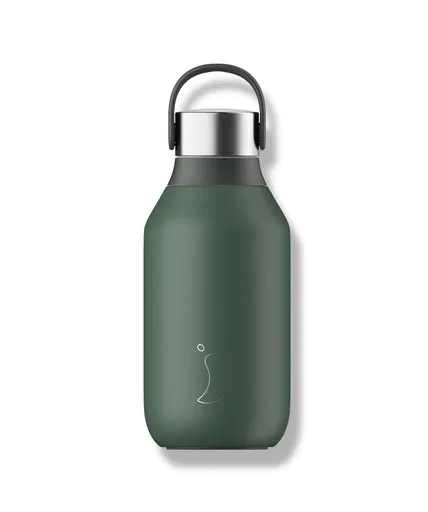 Sticlă termos Chilly's Bottles - verde pădure 350ml, colecția Series 2