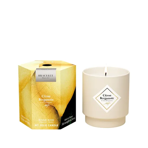 My Jolie Candle Lumânare parfumată 36h cu brățară Silver Les Surprenantes Bergamotă de lămâie 320287