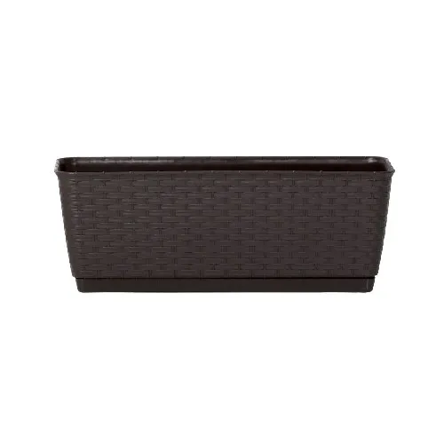 Jardinieră din plastic cu suport Ratolla, maro închis, maro