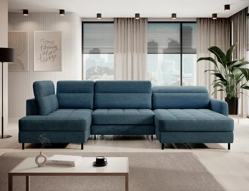 Coltar extensibil dreapta 4 locuri ELTAP, RT-40TOS, Berrto, 306x165x100 cm, lemn/poliester, albastru