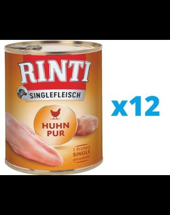 RINTI Singlefleisch Chicken Pure 12 x 400 g hrana monoproteica cu pui