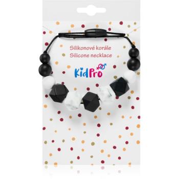 KidPro Silicone Necklace mărgele pentru dentiție Black & White 1 buc