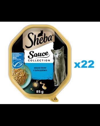 SHEBA Sauce Collection ton in sos 22x85 g hrana umeda completa pentru pisici adulte