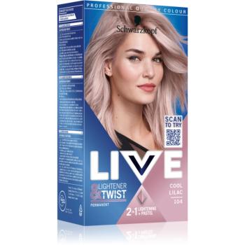 Schwarzkopf LIVE Lightener & Twist Culoare permanenta pentru par pentru decolorarea părului culoare 104 Cool Lilac 2x60 ml