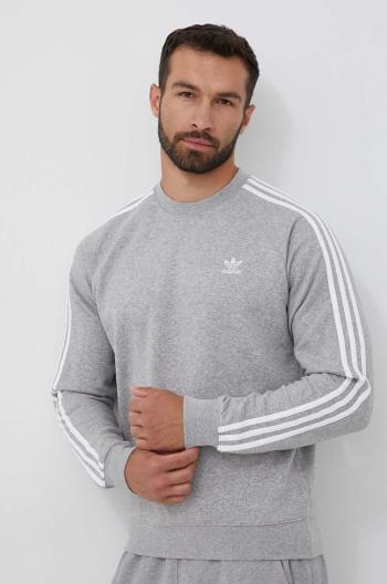 Mikina adidas Originals 3-Stripes pánská, šedá barva, melanžová, IM4514