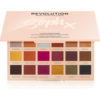 Makeup Revolution Soph X Extra Spice paleta farduri de ochi cu oglinda mica culoare Extra Spice 18 x 0.8 g