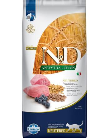 FARMINA N&amp;D Ancestral Adult Cat Neutered 10 kg  Sac hrana pisici sterilizate, cu miel, spelta, ovaz si afine