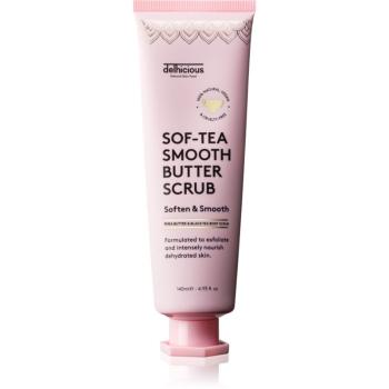 delhicious Sof-Tea Smooth Butter Scrub exfoliant de corp hidratant cu efect de exfoliere 140 ml