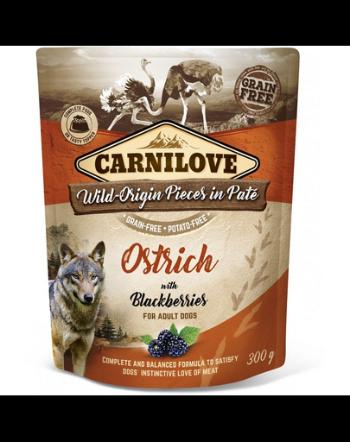 CARNILOVE Paté hrana umeda pentru caini cu strut si mure 300g