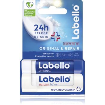 Labello Original & Repair balsam de buze hidratant și regenerator 2x4.8 g
