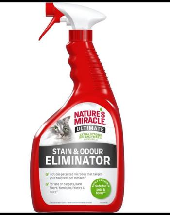 NATURE'S MIRACLE ULTIMATE Stain&amp;Odour Remover Cat 946 ml solutie pete si mirosuri pisici