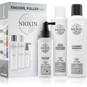 Nioxin System 1 Natural Hair Light Thinning set cadou petru par fragil si fara vlaga 3 buc