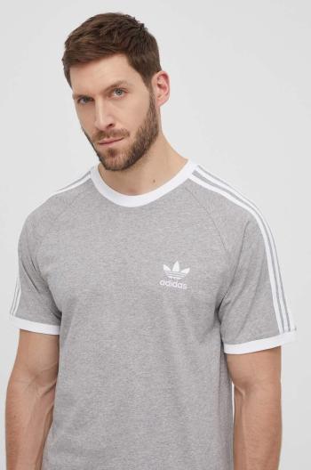 Bavlněné tričko adidas Originals Adicolor 3-Stripes šedá barva, IA4848