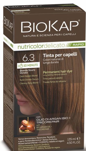 Biokap BIOKAP DELICATO RAPID vopsea de păr - 6,30 Blond închis auriu 135 ml