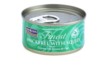 FISH4CATS Konzerva pre mačky Finest makrela s kalmárom 70 g