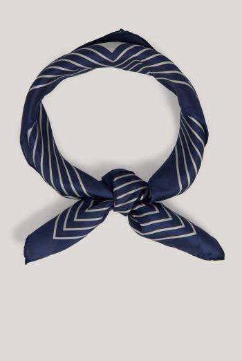 ŠÁTEK GANT MONOGRAM BORDER SILK SCARF EVENING BLUE