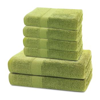 Set șervet și prosop DecoKing Marina, verde, 4 buc. 50 x 100 cm, 2 buc. 70 x 140 cm, verde deschis