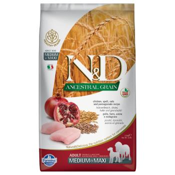 12kg N&D Ancestral Grain Adult Medium & Maxi csirke & gránátalma száraz kutyatáp