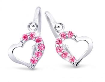 Cutie Jewellery Cercei delicați pentru copii din aur alb C2757-10-X-2 fucsia