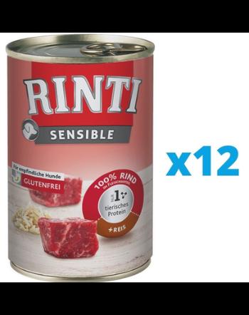 RINTI Sensible vita cu orez, pentru caini sensibili 12 x 400 g hrana umeda