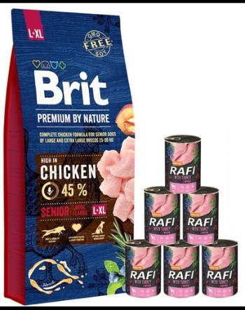 BRIT Premium By Nature Senior Large Extra Large L+XL 15 kg + set conserve 6x400 g curcan