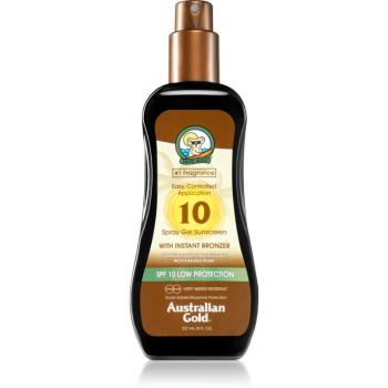 Australian Gold Spray Gel Sunscreen With Instant Bronzer spray protector pentru plajă cu efect autobronzant SPF 10 237 ml