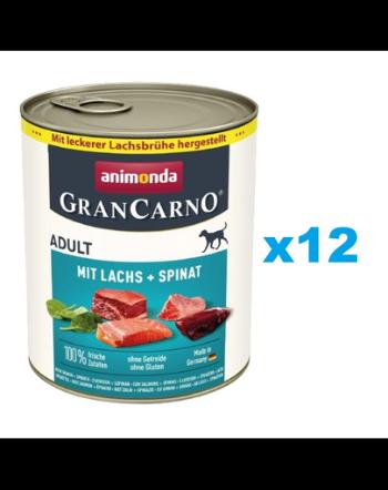 ANIMONDA GranCarno Adult 12x800g somon si spanac, pentru caine