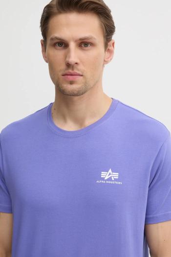Bavlnené tričko Alpha Industries pánske, čierna farba, s potlačou, 188505