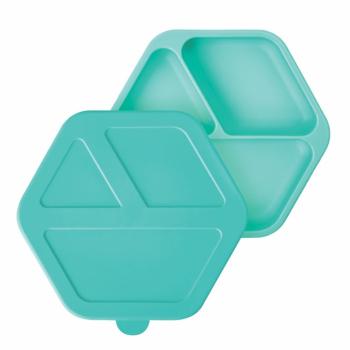 Tiny Twinkle Silicone Plate farfurie compartimentată cu capac Mint 1 buc