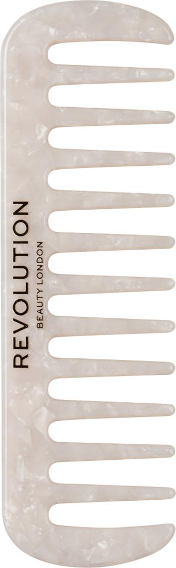 Revolution Haircare Pieptene pentru par creț și gros(Tooth Comb White)