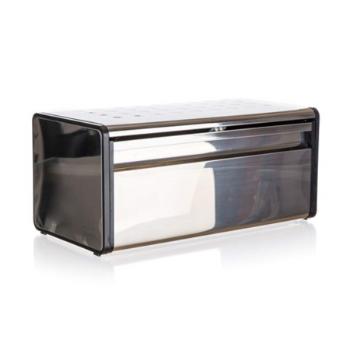 Cutie pâine Banquet Quadra, din inox, 39,5 x 20,5 x 18 cm, margine neagră