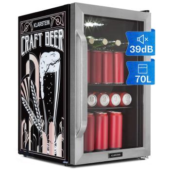 Klarstein Beersafe 70 Craft Beer Edition, frigider, 70 litri, ușa sticlă, inox