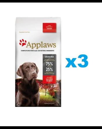 APPLAWS Adult Dog Large Breed Chicken 6 kg (3x2 kg) Hrana uscata caine talie mare, cu pui