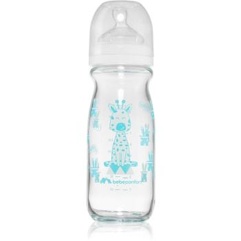 Bebeconfort Emotion Glass White biberon pentru sugari Giraffe 0-12 m 270 ml