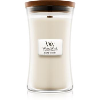 Woodwick Island Coconut lumânare parfumată cu fitil din lemn 609.5 g