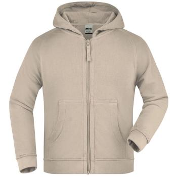 James & Nicholson (Daiber) Detská mikina na zips s kapucňou JN059k - Stone | L