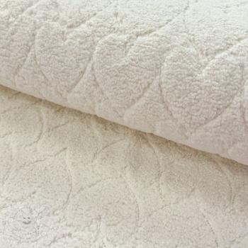 Kabát anyag TEDDY Hearts in hearts ecru