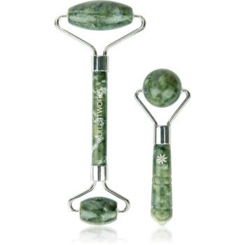 Brushworks Jade Roller & Globe Set rulou de masaj facial și accesoriu de masaj