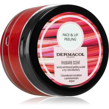 Dermacol Face & Lip Peeling Rhubarb exfoliant din zahar buze si obraz 50 ml