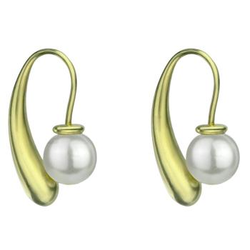Marc Malone Cercei placați cu aur și perlă sintetică Jennifer White Earrings MCE24025G