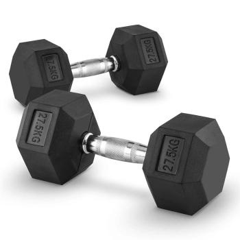 Capital Sports Hexbell 27.5 Dumbbell, o pereche de gantere, 27.5 kg