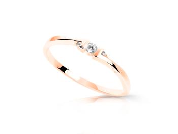 Cutie Jewellery Minimalistický prsteň z ružového zlata so zirkónmi Z6714-3053-10-X-4 54 mm