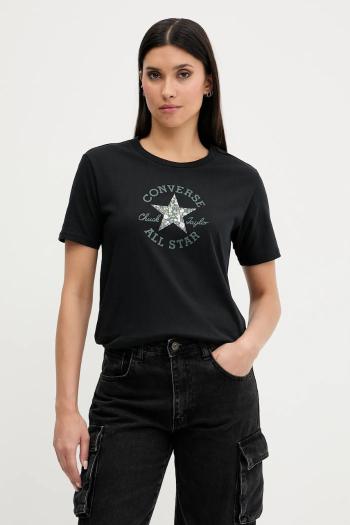 Converse pamut póló fekete, 10027751-A02