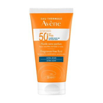 Avène Fluid de protecție pentru piele sensibilă, normală până la mixtă SPF 50+ (Fragrance-Free Fluid) 50 ml