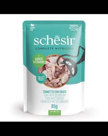 SCHESIR Jelly Adult Tuna&amp;Sea Bream 85g hrana umeda pisica, ton si dorada in aspic