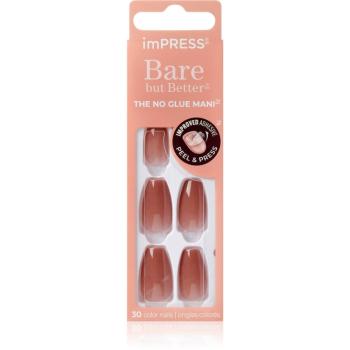 KISS imPRESS Bare but Better unghii artificiale autoadeziv Flare 30 buc