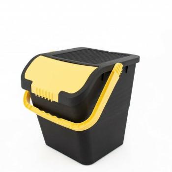 Coș de gunoi pentru deșeuri separate Practic, 35l, capac galben, galben