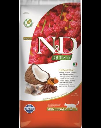 FARMINA N&amp;D Quinoa Adult Cat Skin&amp;Coat Hrana uscata pisici cu intoleranta alimentara, cu hering și cocos 5 kg