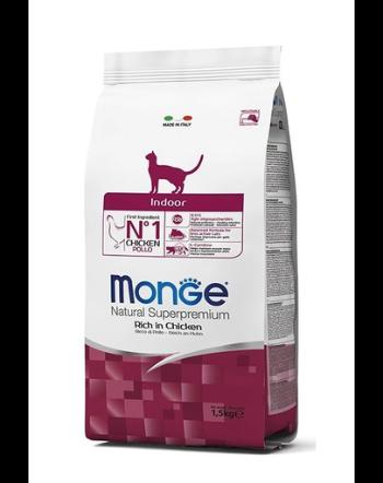 MONGE Cat Indoor hrană uscată pentru pisici adulte, cu pui 400 g