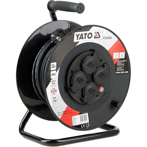 Yato YT-81053 Prelungitor pe tambur cu 4 prize, 30 m